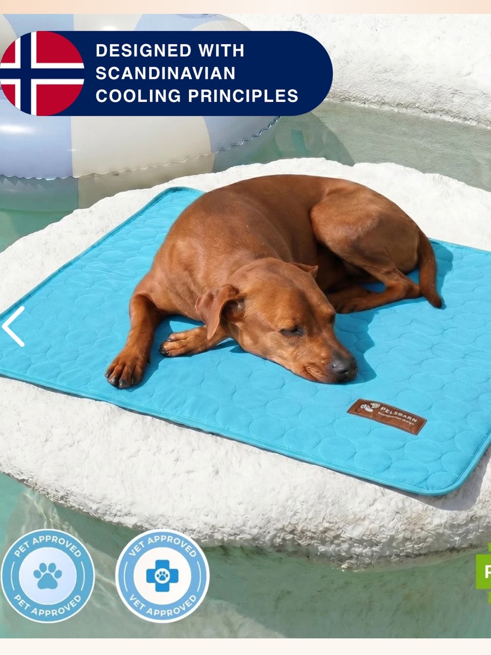 Cooling Dog Mat - Aqua Blue Pet Cooling Pad 37x27